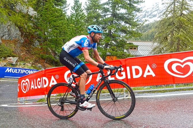 Ryder Hesjedal (Garmin Sharp) could not hold onto Quintana's wheel and had to settle for second on the stage