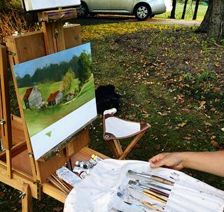 French easels can accommodate large paintings, but are bulky