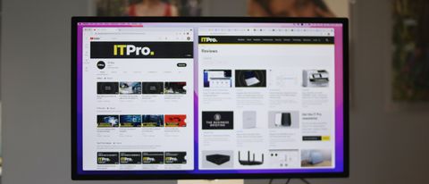 The Apple Studio Display with the ITPro website