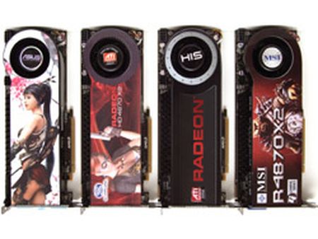 4x Radeon HD 4870 X2 in the overclocking test.