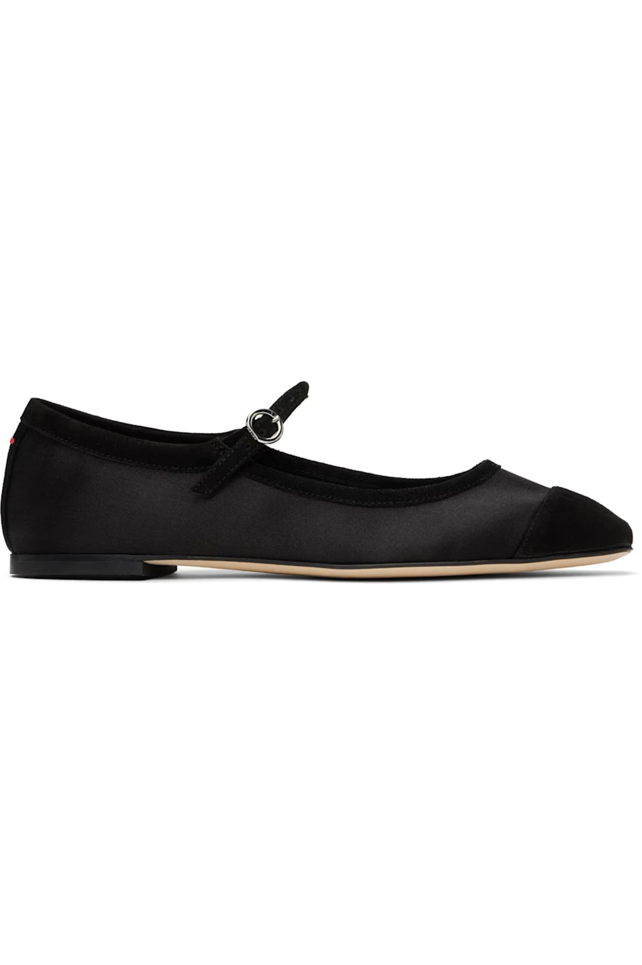 black satin and suede flats 