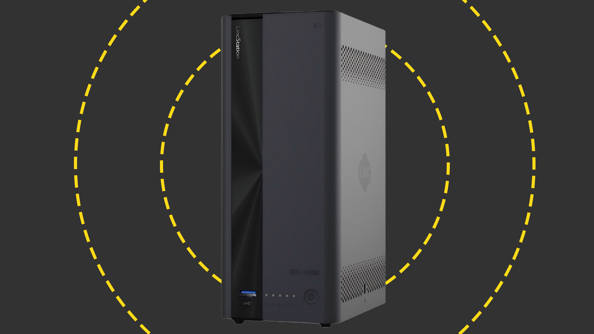 The LincPlus LincStation E1 on the ITPro background