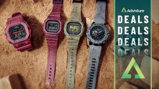 Casio G-Shock watches on a sandy background