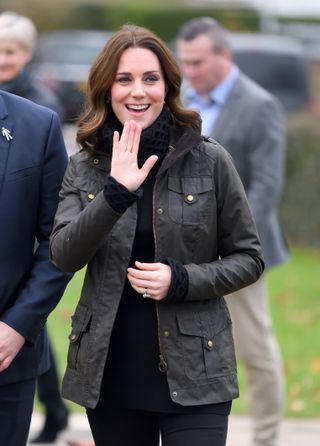 Kate Middleton's Reiss boots - Barbour jacket