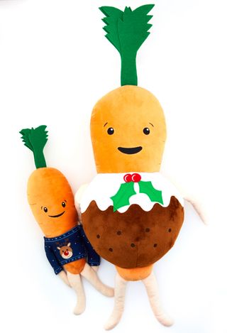 soft toy carrot with white background