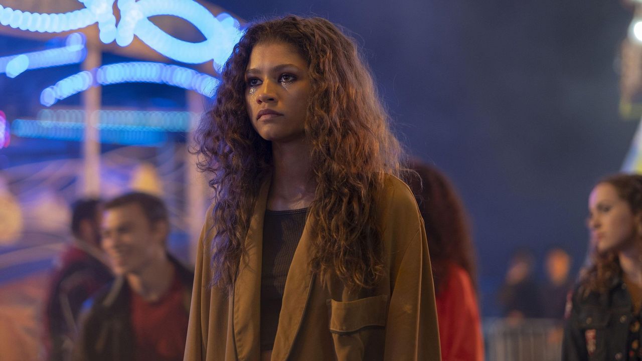 Zendaya in an episode of HBO&#039;s Euphoria as Rue Bennett