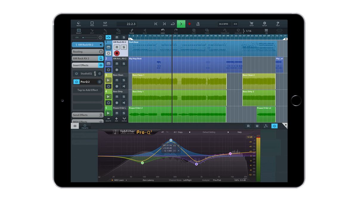 FabFilter Pro-Q plugin running on iPad