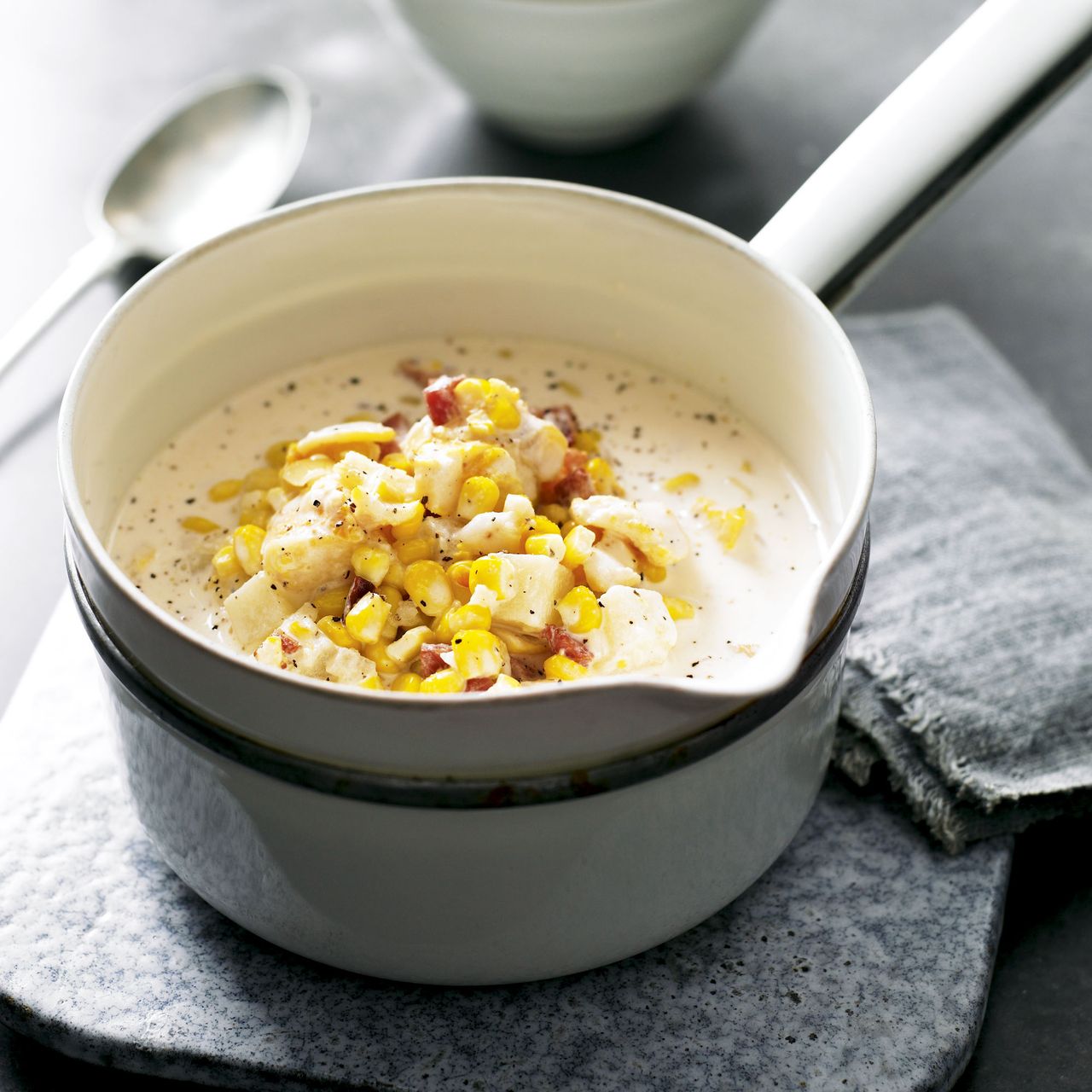 Chunky smoked haddock chowder-woman and home