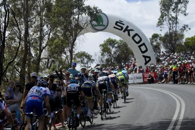 Big crowds during stage 4 of the 2012 Tour Down Under on the way to Tanunda