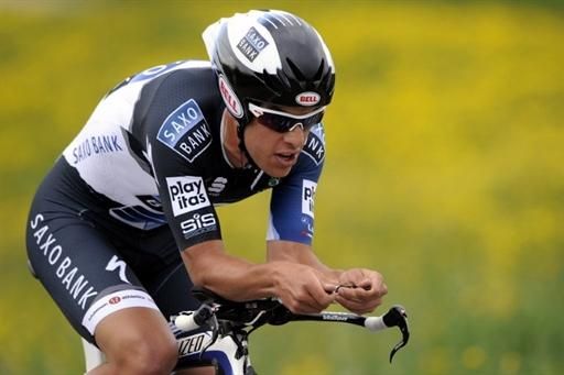 Richie Porte (Team Saxo Bank) en route to victory in the stage three time trial.