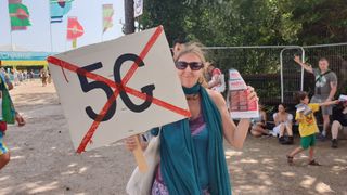 Anti-5G Protester at Glastonbury Festival