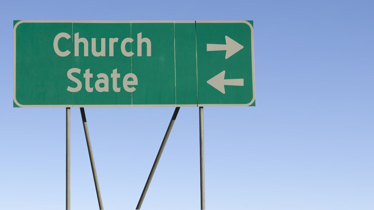 Church and State sign