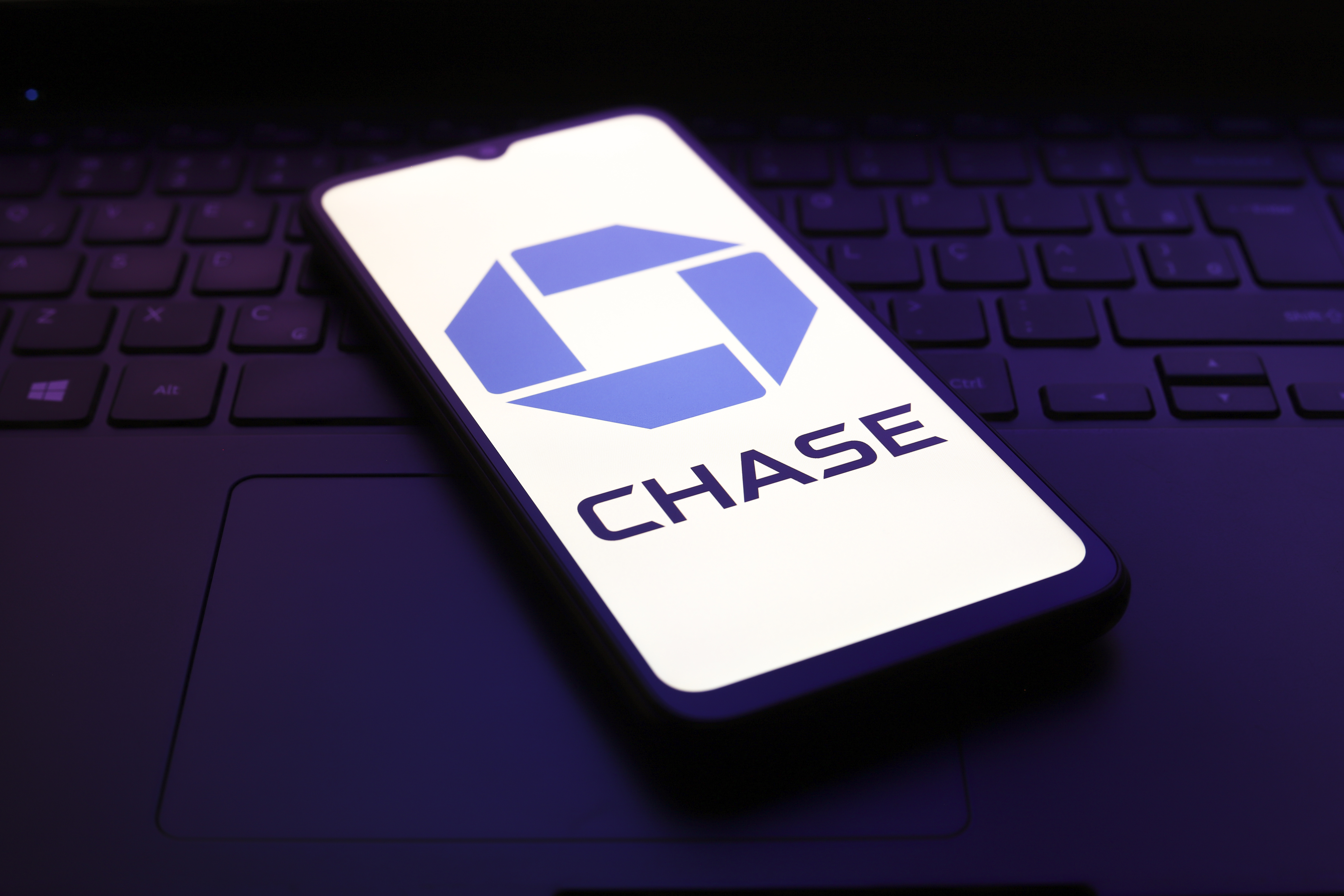 Chase logo on mobile phone