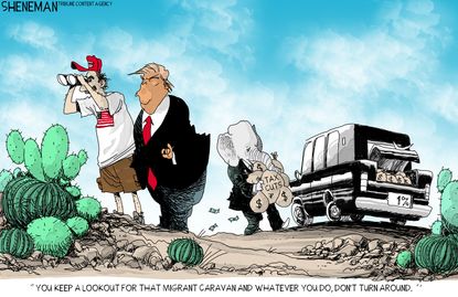 U.S. Trump distraction MAGA migrant caravan tax cuts