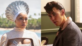 From left to right: Angela Bassett in Black Panther: Wakanda Forever and Austin Butler as Elvis in Elvis.
