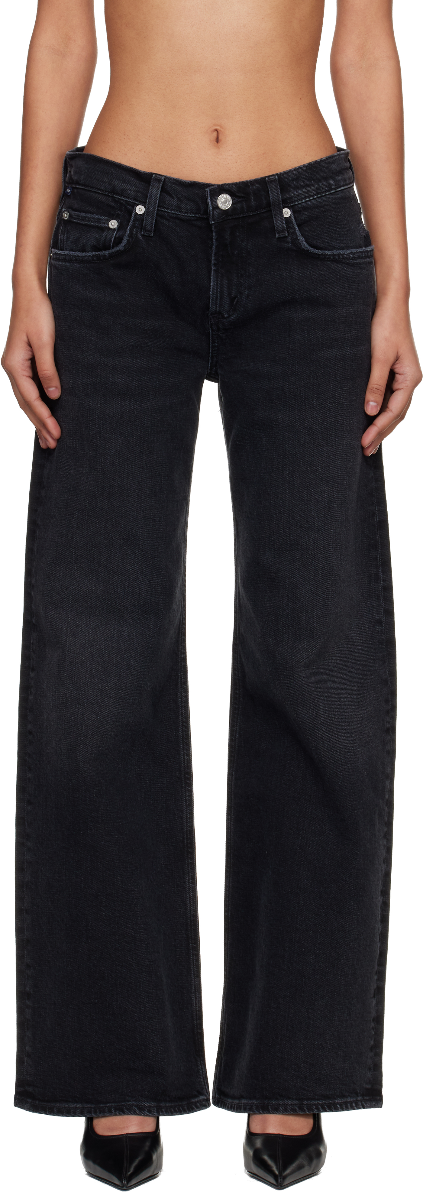 Black Nora Trouser Leg Jeans