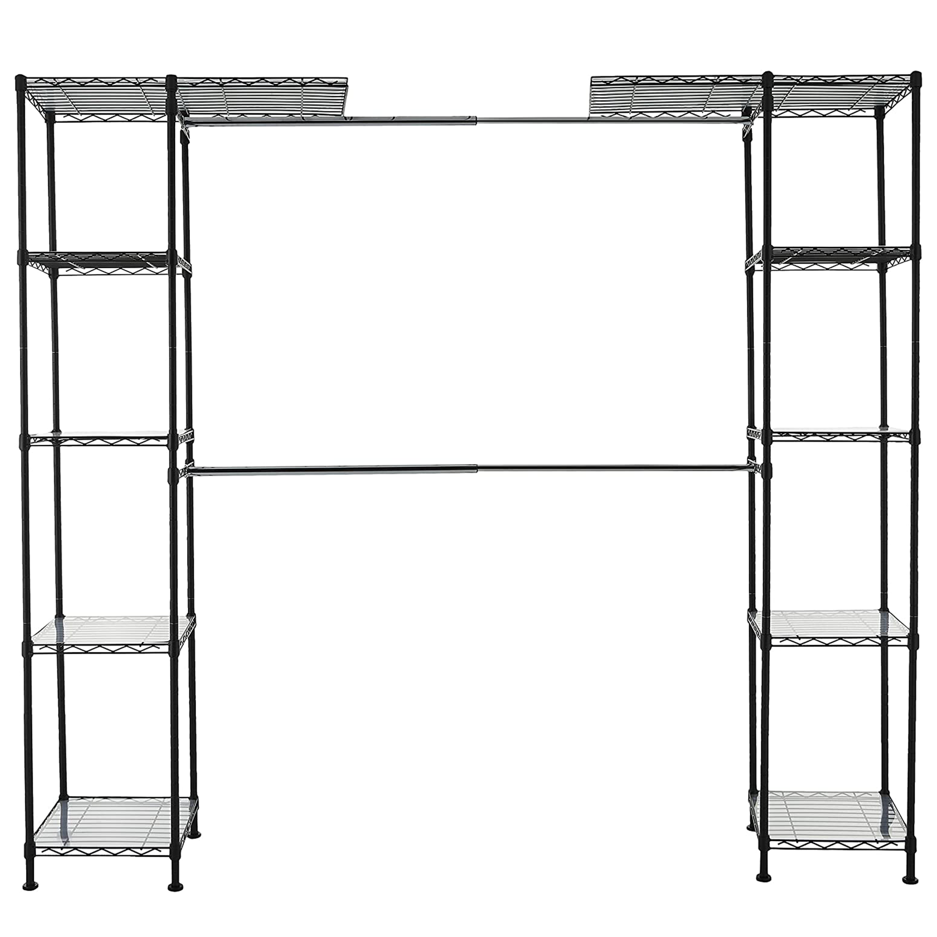 Penyelenggara lemari kawat hitam yang dapat diperluas