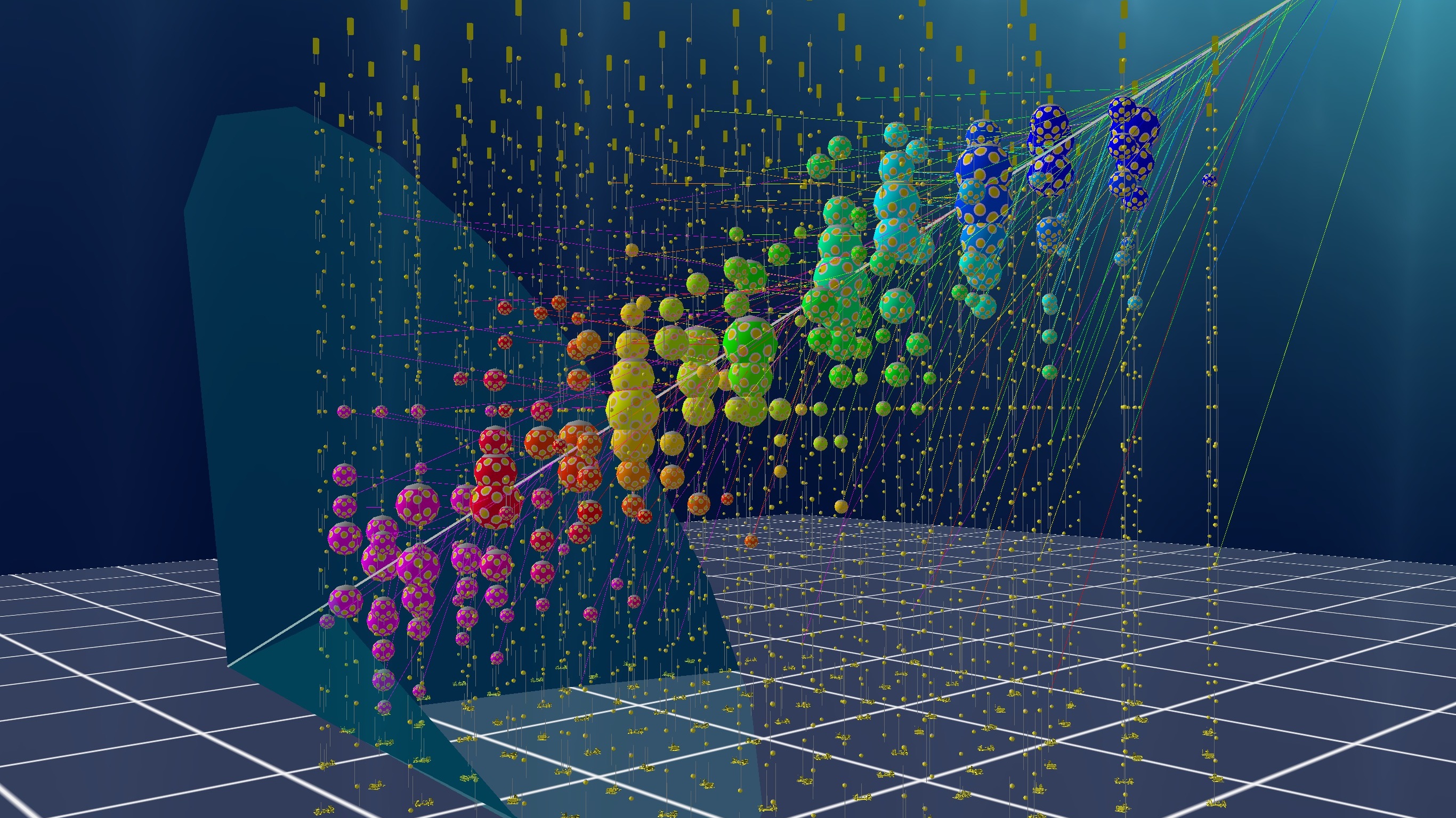 Rainbow bubbles are illustrated underwater with a diagonal line going through them.