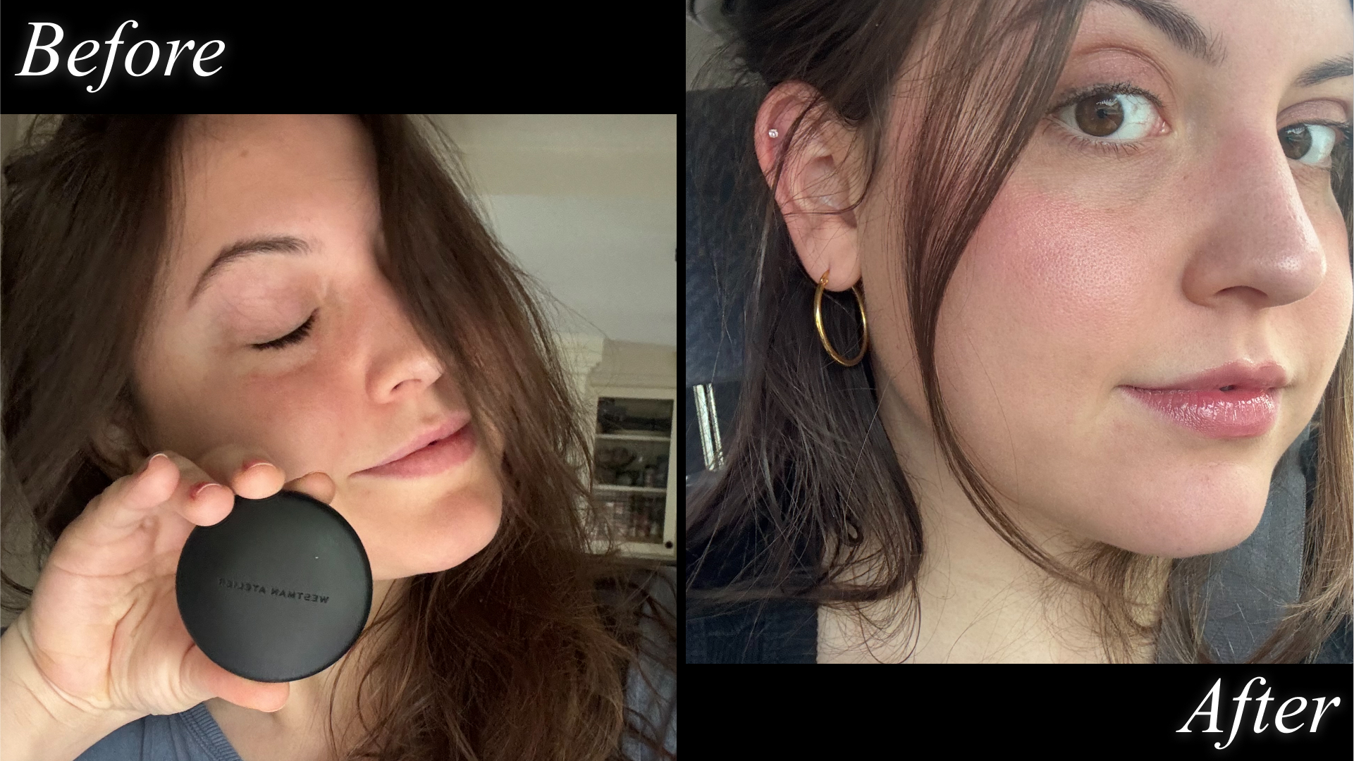 Sophia Vilensky testing Westman Atelier's gorgeous highlighter.
