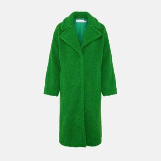 warehouse bright green teddy coat 2022
