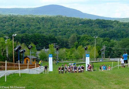 The Womens start included a long grass section and a starting loop