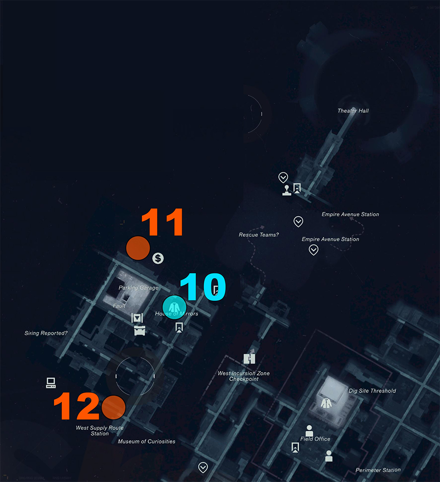 All West Incursion Zone Camera and Photo locations in Control Resonant
