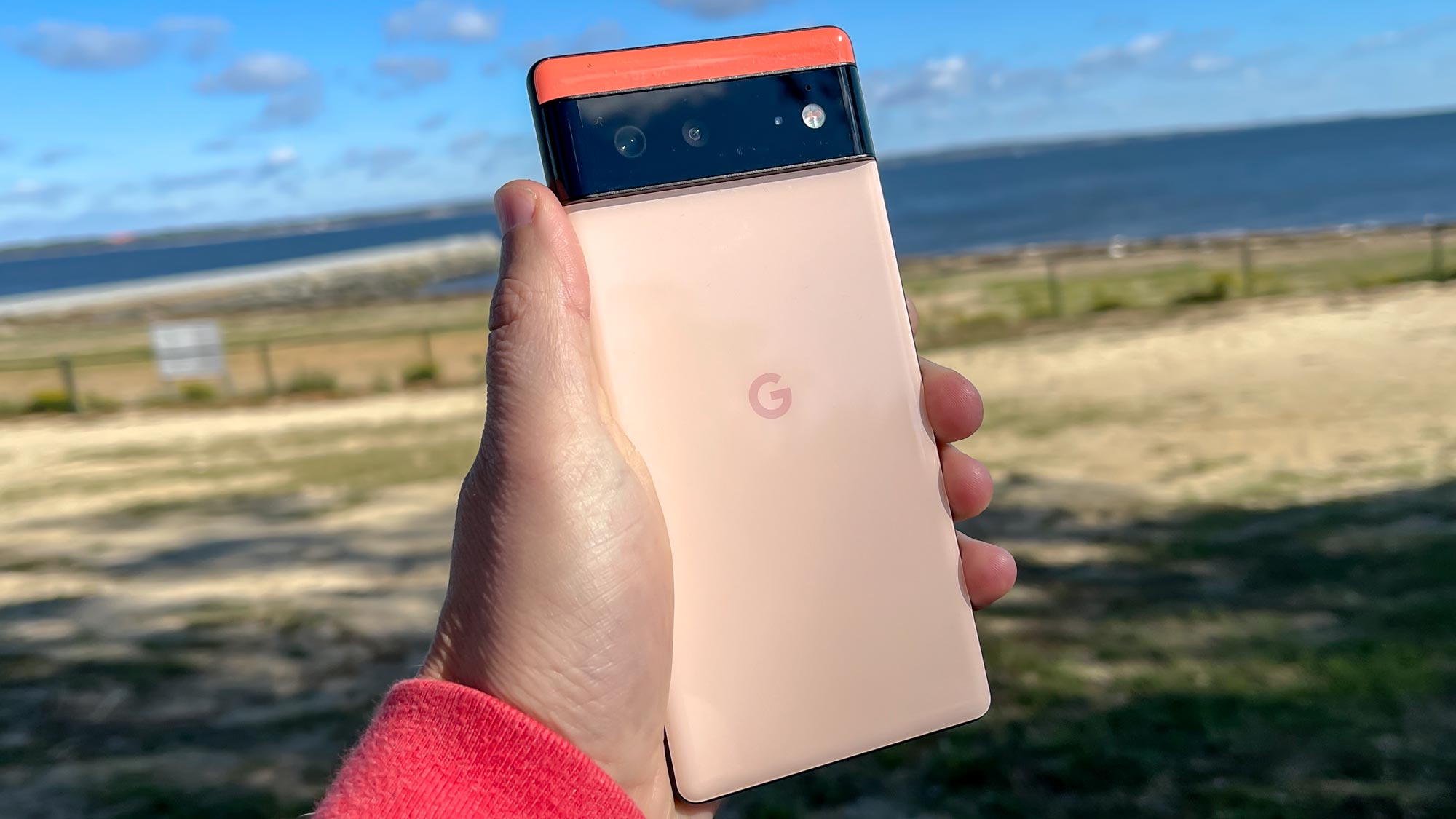 Google Pixel 6 held in hand