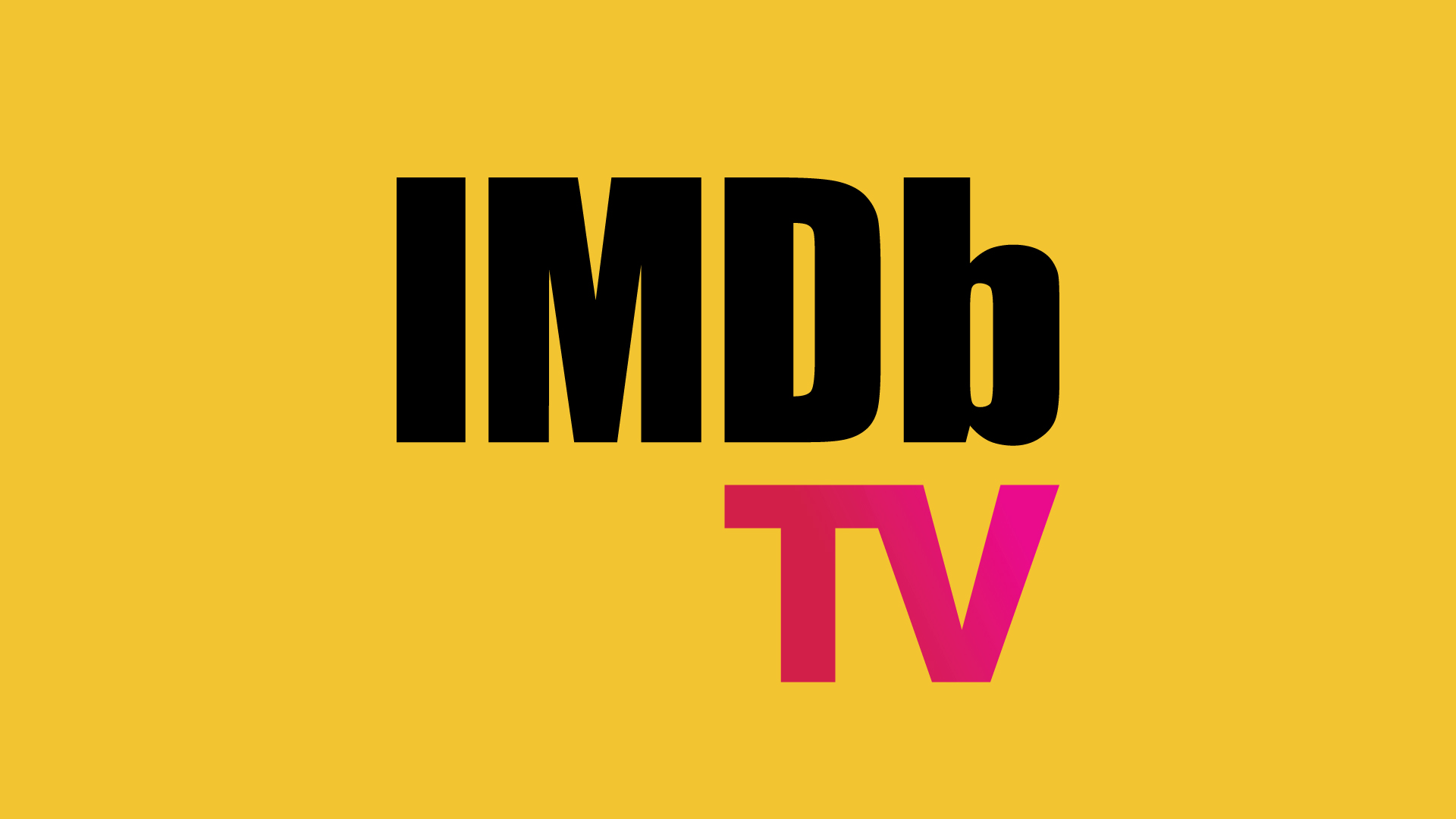 IMDB in black letters next to TV in pink on a yellow background