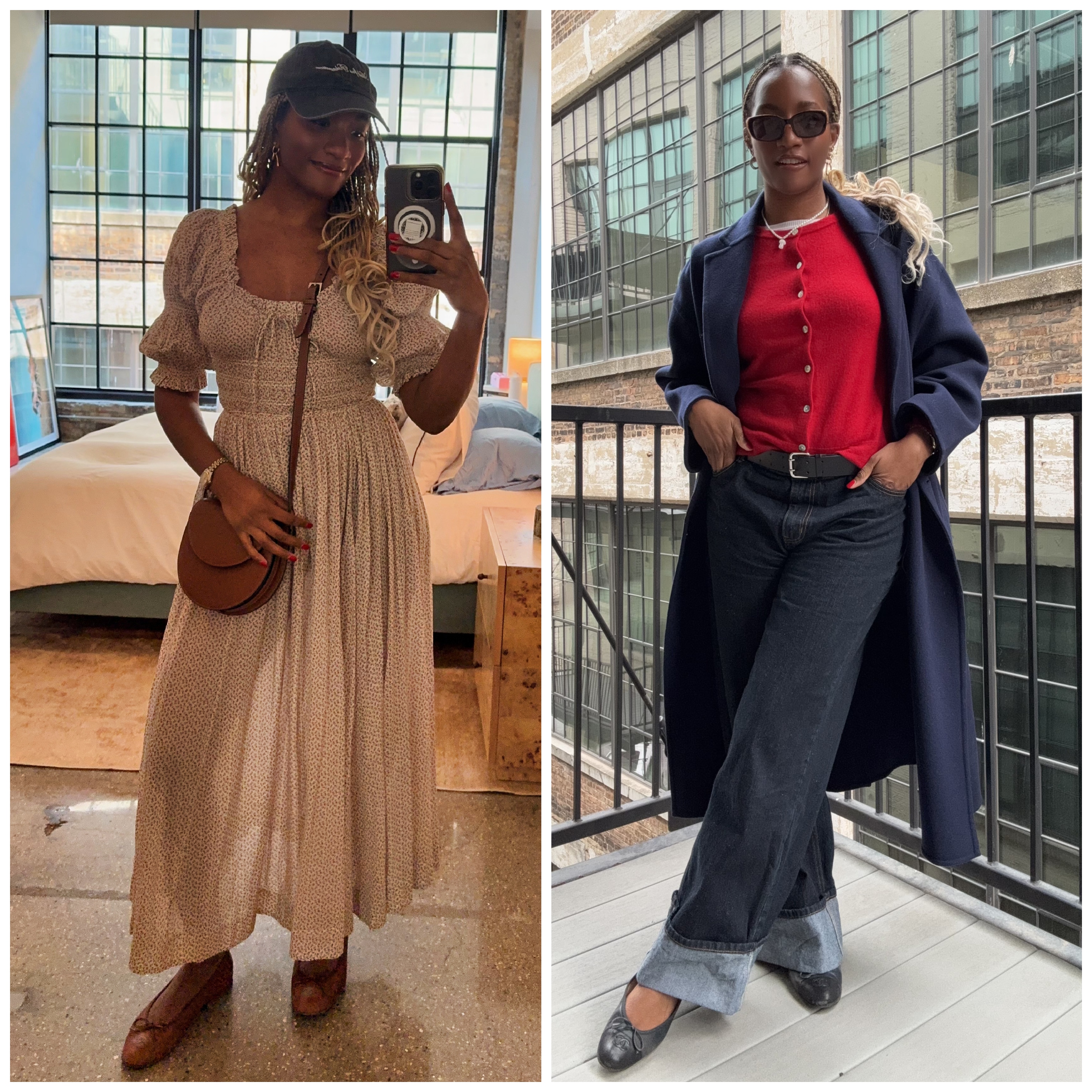 Danielle Prescod shows off two different ballet-flat outfits