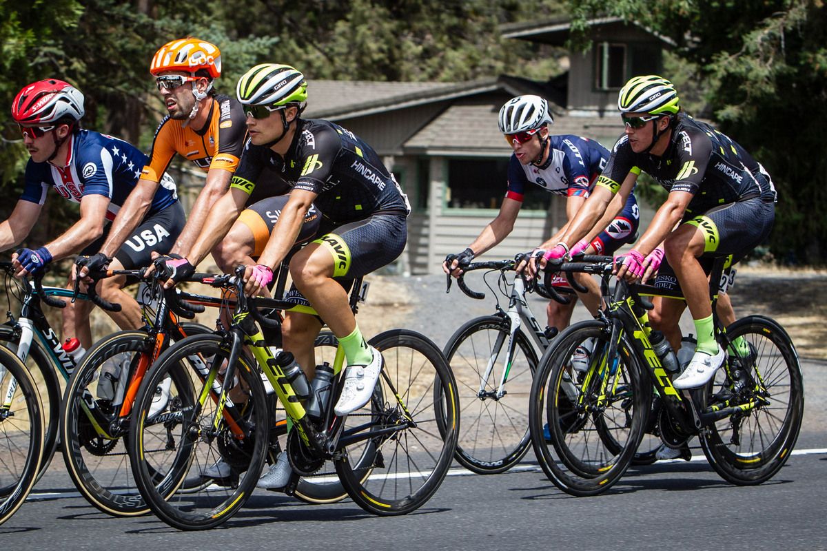 Rob Carpenter (Holowesko) rides in the bunch before taking the overall win