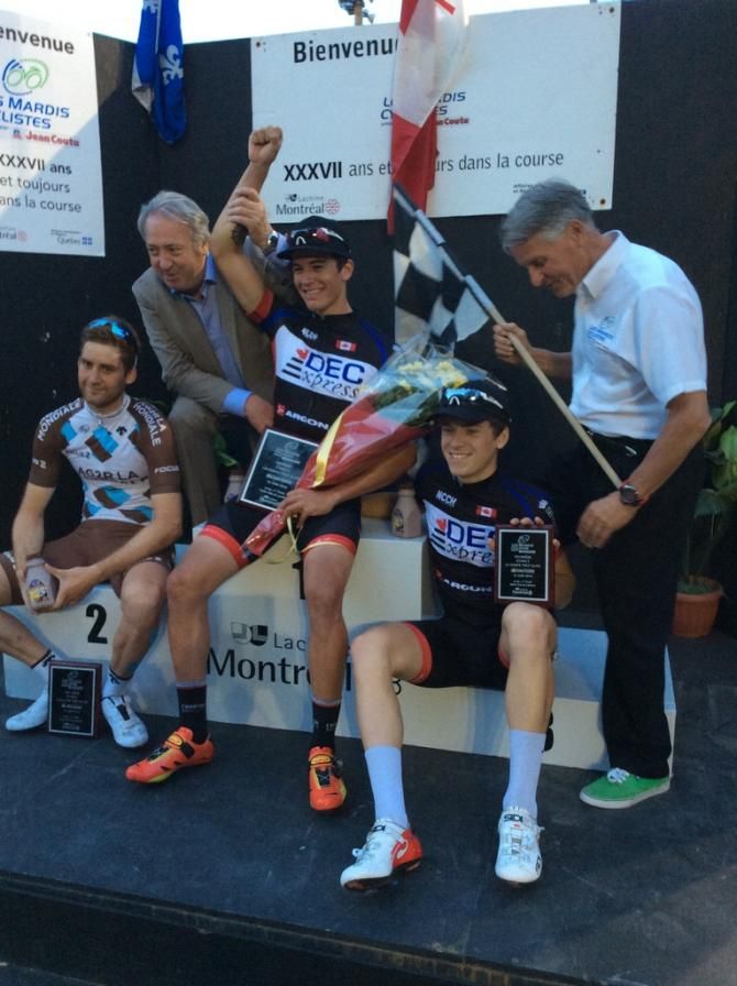 The podium celebrating after the Mardis Lachine