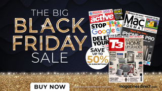 A selection of magazines on a black background plus text reading The Big Black Friday sale