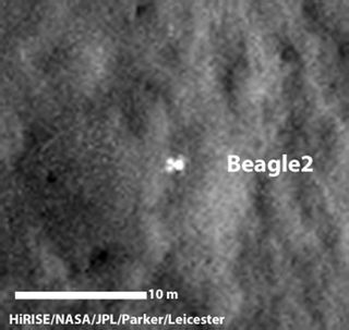 NASA's Mars Reconnaissance Orbiter captured this image of the United Kingdom's Beagle 2 lander. The European Space Agency lost contact with the probe in 2003.