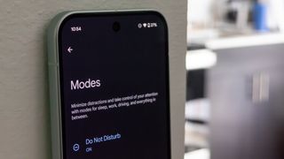 The Modes menu on a Pixel 9 showing Do Not Disturb turned on