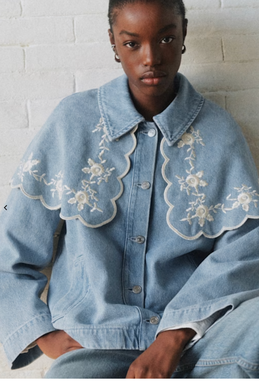 S&eacute;zane x Sea Ny, Josephy Denim Collar Jacket
