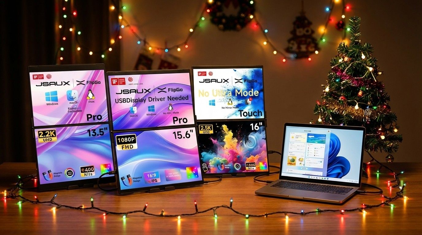 JSAUX FlipGo Portable Monitors on sale for Christmas