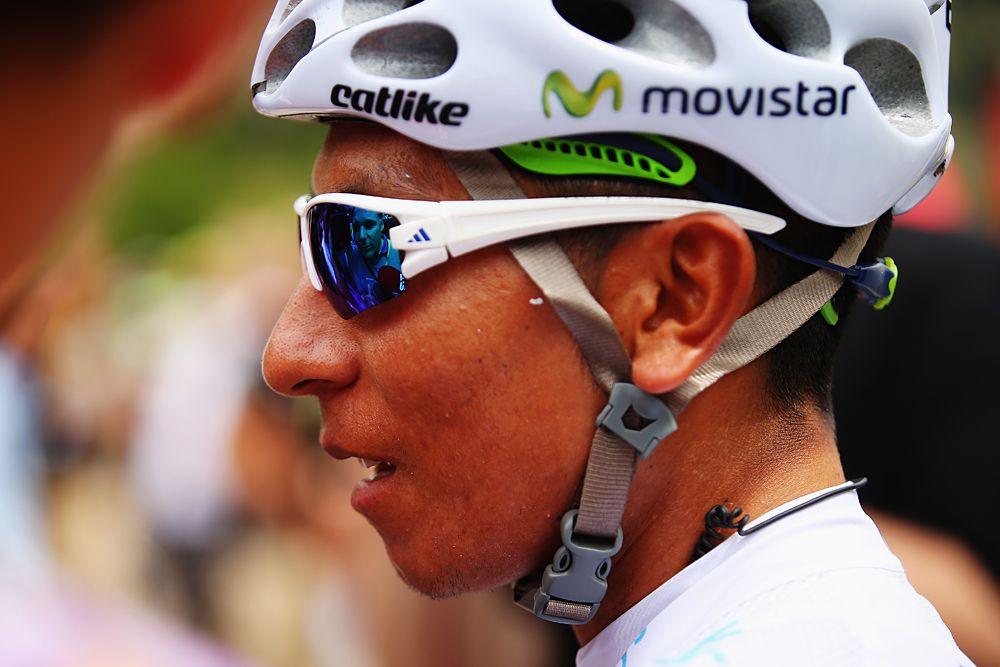 Nairo Quintana (Movistar) at the start of stage 20 to l'Alpe d'Huez