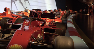 Ferrari F1 cars at a museum