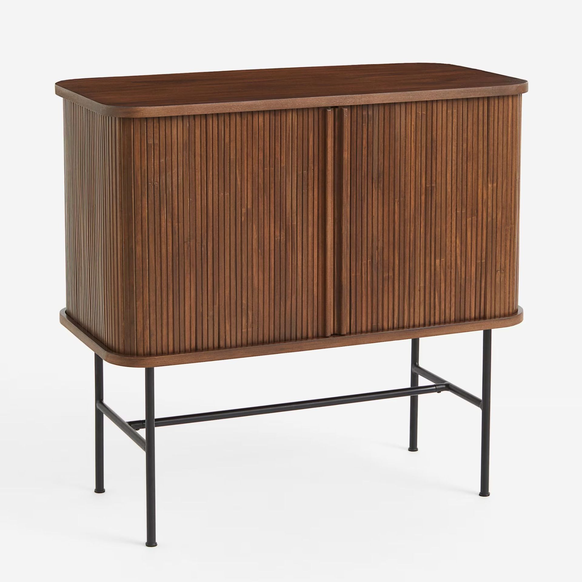 Black/Dark Brown Sliding-Door Cabinet