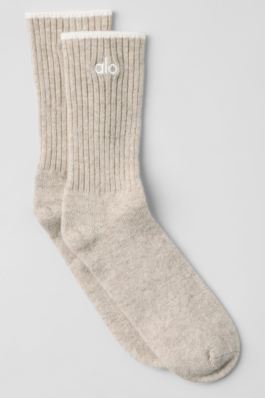 Unisex Wool Cashmere Light Frosted Sock - Winter Latte/ivory