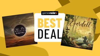 'Best deal' badge with Dune: Imperium Digital and Everdell covers against a yellow background