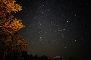 2013 Perseid Meteor by Campfire