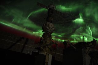 A view of auroras as seen from the International Space Station