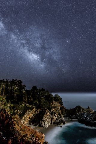 The Milky Way over McWay Falls in California