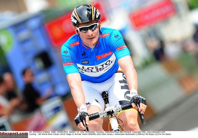 Andre Greipel (Lotto Belisol) led the race after his Stage 1 victory