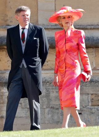 Fiona Shackleton attends the wedding of Prince Harry to Ms Meghan Markle at St George's Chapel, Windsor Castle on May 19, 2018 in Windsor, England