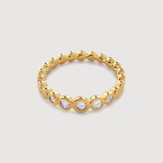 Gold Vermeil Lab Grown Diamond Graduated Half Eternity Ring - Lab Grown Diamond