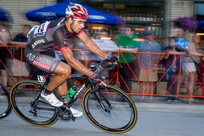 JJ Haedo (Jamis-Hagens Berman) at the front before his win.