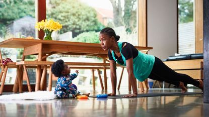 Pregnancy exercise: a woman working out postnatal