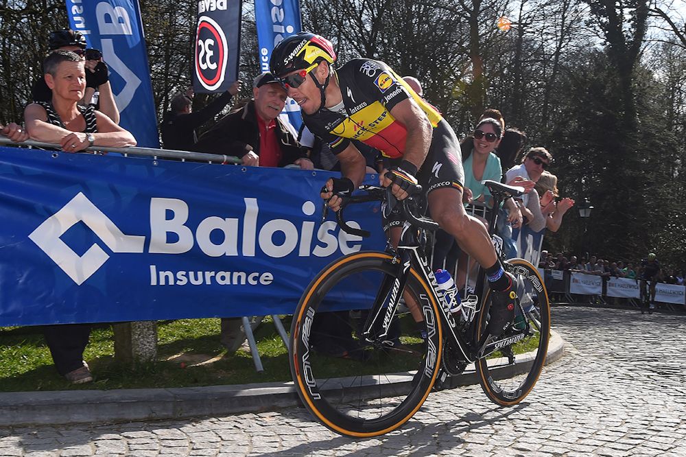 Philippe Gilbert solos to the win during stage 1 at Three Days of De Panne